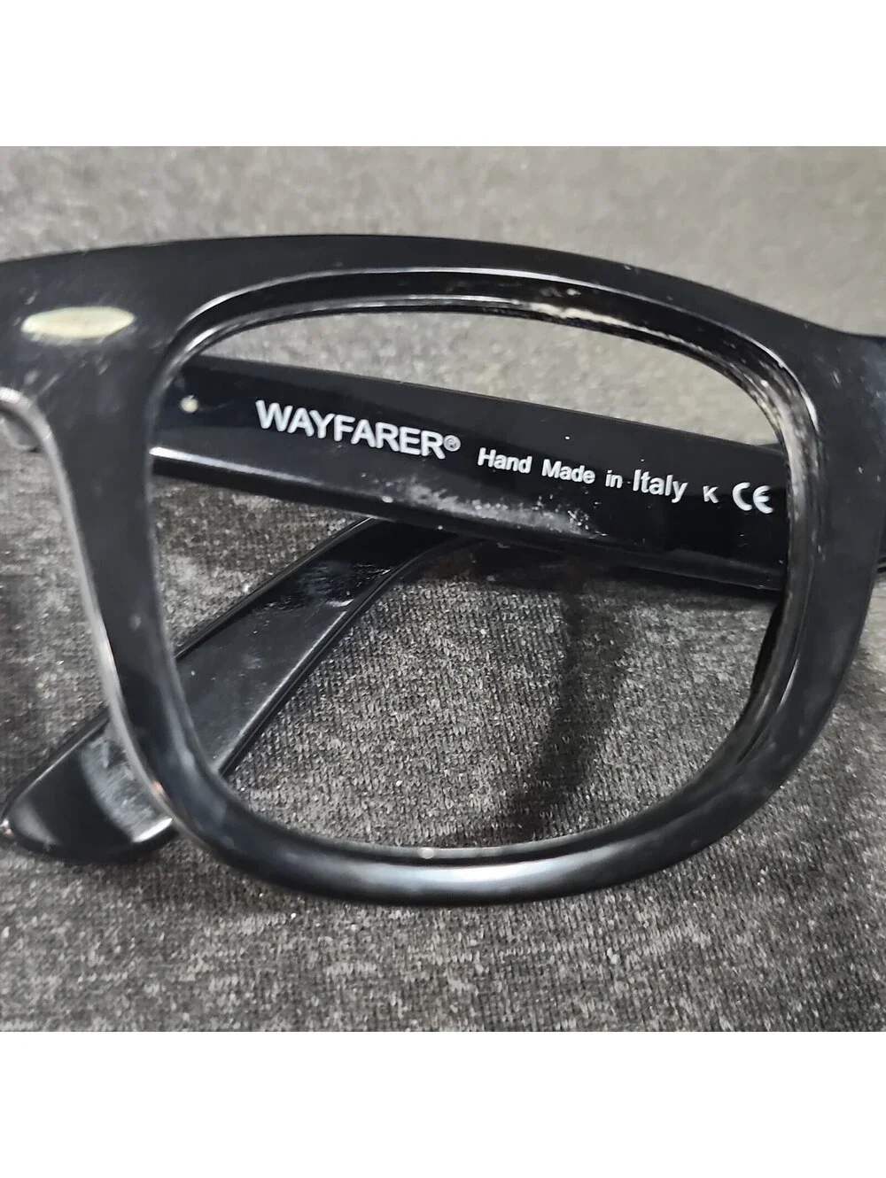 Ray Ban RB2140 901 Cracked Rim Black Wayfarer Scratched Sunglasses Frame 50-22